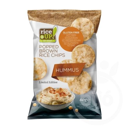 Rice Up barna rizs chips humusz ízű 60 g