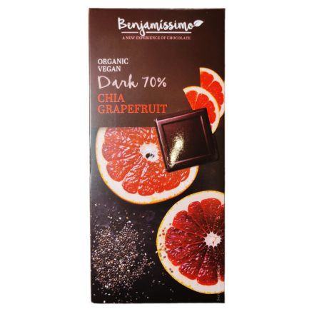 Benjamissimo bio fekete csoki 70% chia grapef. 70g