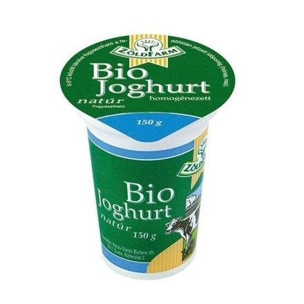 Zöldfarm bio joghurt natúr 150 g