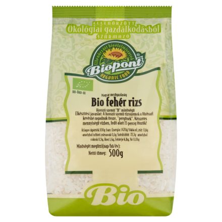 Biopont bio fehér rizs hosszúszemű 500 g