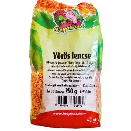 Vegabond vörös lencse 250g