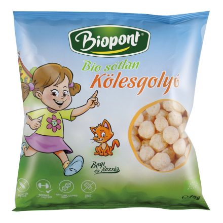 Biopont Extrudált kölesgolyó, sótlan "Bogi" BIO 75 g