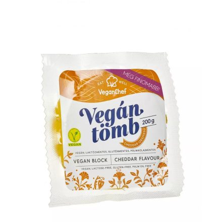 Veganchef vegán tömb cheddar ízű 200 g