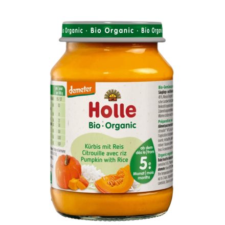 Holle bio bébiétel sütőtök-rizzsel Demeter 190g