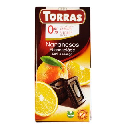 Torras étcsokoládé narancs glutén-, cukorment. 75 g